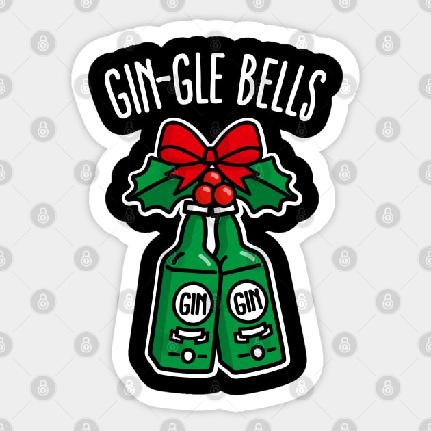 Gin-Gle bells jingle pun ugly Christmas funny gin drinking party Sticker by LaundryFactory